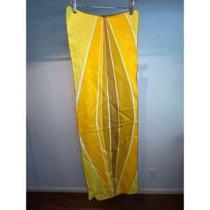 Vintage Mustard Japanese silk scarf with MCM print